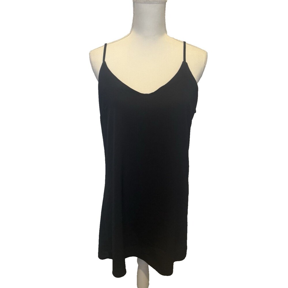 Kendall And Kylie Slip Dress Black Medium Drapey Sexy Minimalist Lined